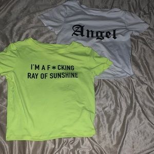 Graphic cropped tee bundle